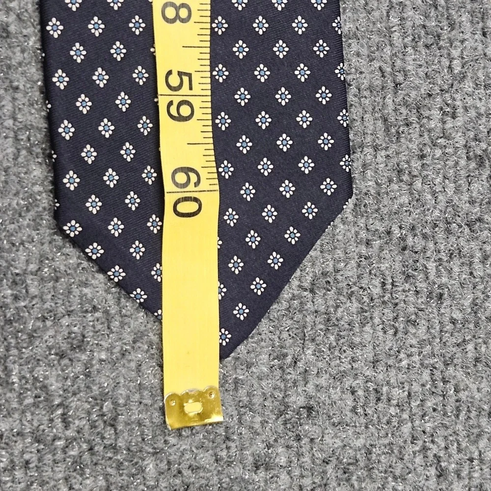 Brooks Brothers Silk Tie Navy Blue Floral Made in USA Office Career‎ Business